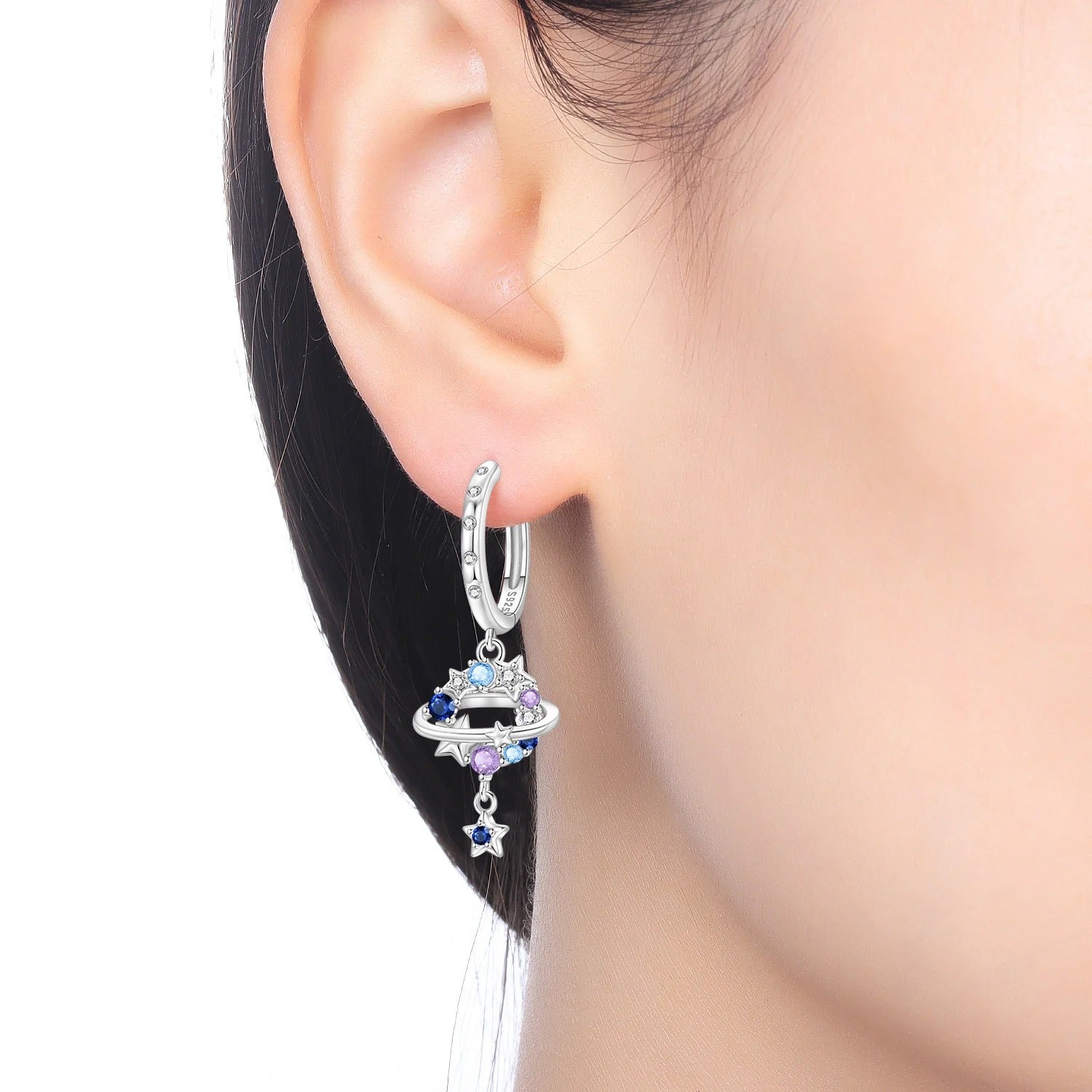 Colorful Zircon Starry Sky Drop Earrings