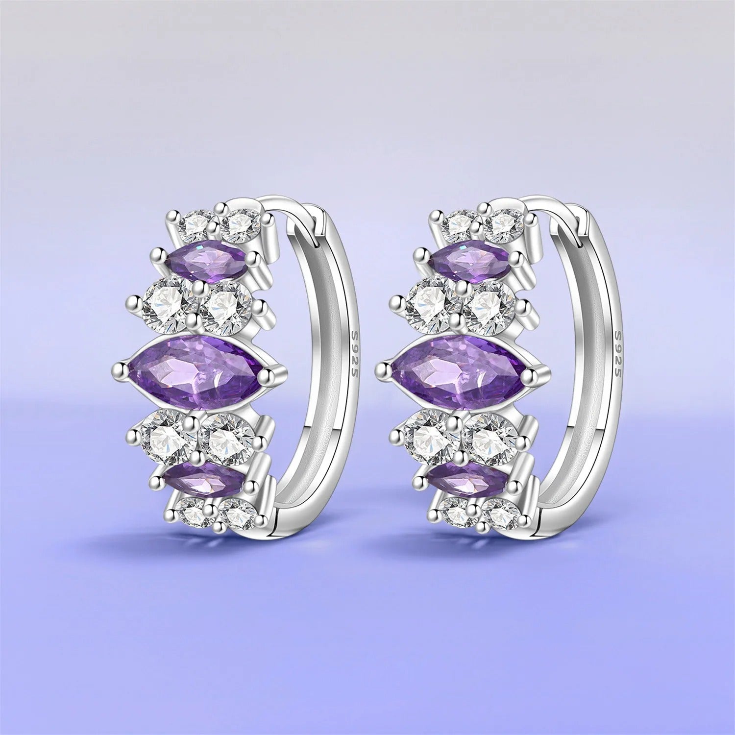 Dreamy Purple Zircon Earrings