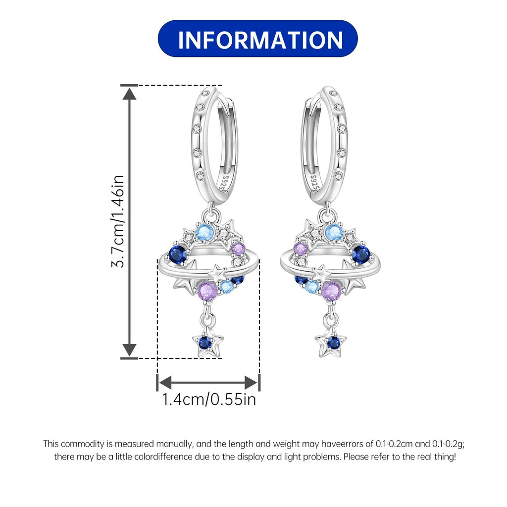 Colorful Zircon Starry Sky Drop Earrings
