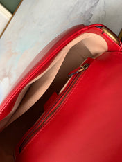 GG Marmont 26.5cm Red Calfskin Gold Hardware